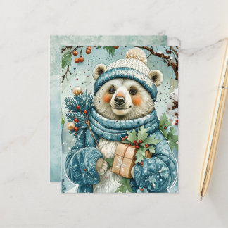 Papier Watercolor Winter Polar Bear Scrapbook Paper