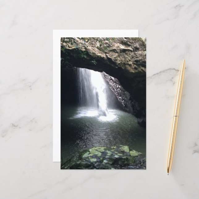 Papier Waterfall Photograph Scrapbook Paper (Devant/Arrière en situation)