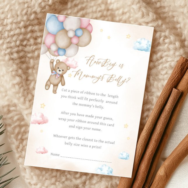 Papier We Can Bearly Wait Gender Reveal Guess Who Game (Bear Gender Reveal Game)