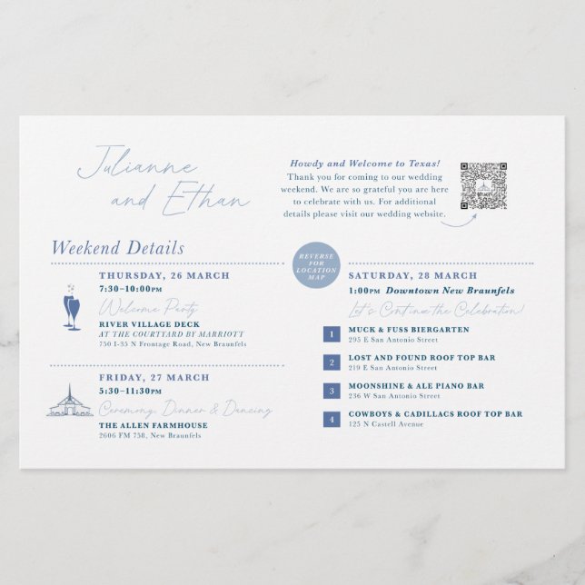 Papier Wedding Weekend Welcome Map CUSTOM FOR CHRISTINE (Devant)