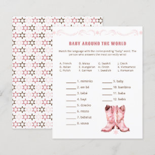 Papier Western Watercolor Baby shower Jeu
