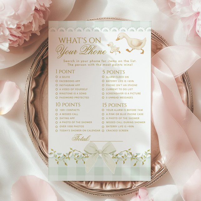 Papier Whats on your phone Goose Sage Baby Shower game (Créateur téléchargé)