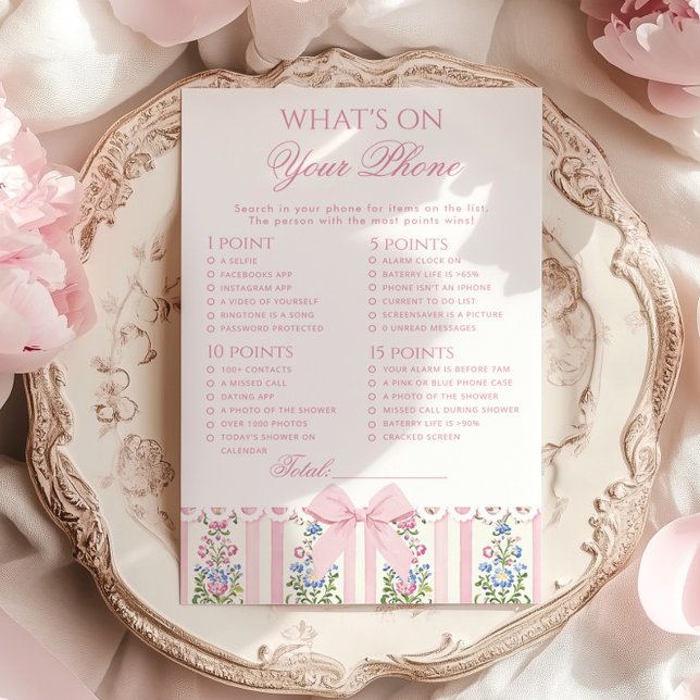 Papier What's on your phone Love Shack Coquette Game (Créateur téléchargé)