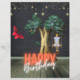 Papier Whimsical Joyeux Anniversaire Surreal Altered Art