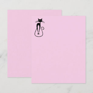 Papier Whimsical Skinny Chat noir rose