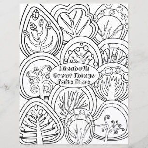 Papier Whimsical Zen Doodarbres Citation Nom Coloration