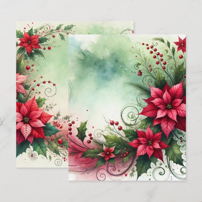Papier Whimssical Poinsettia Garland Scrapbook (Devant / Derrière)