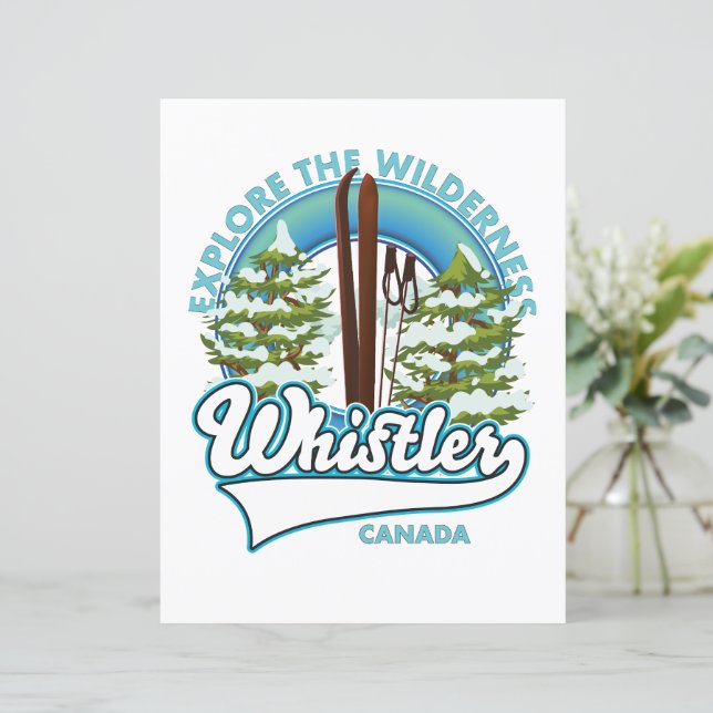 Papier Whistler Canada, explorez la nature sauvage, logo  (Debout devant)