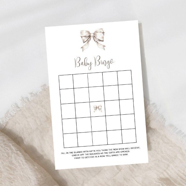 Papier White Bow Vintage Bingo Jeu (Créateur téléchargé)