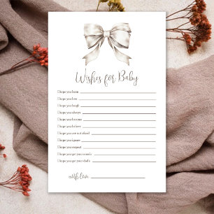 Papier White Bow Voeux Vintages pour bébé jeu