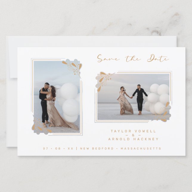 Papier White Budget Fancy Minimalist Branches 2 Photos (Devant)