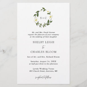 Papier White Daisy Floral Rustic Budget Mariage Invitatio