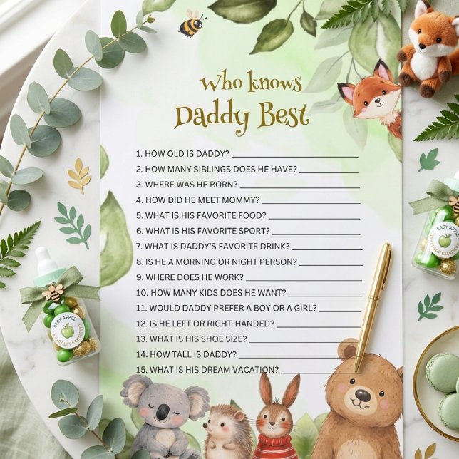 Papier Who Knows Daddy Best baby shower Game (Créateur téléchargé)