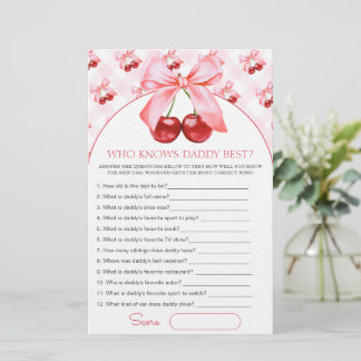 Papier Who knows daddy best Baby Shower Game Card