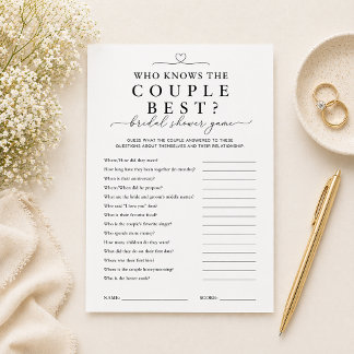 Papier  Who Knows the Couple Best Bridal Shower Game
