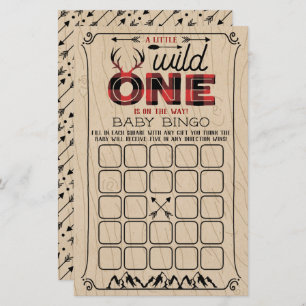 Papier Wild One Boys Rustic Plaid Lumberjack Baby Bingo