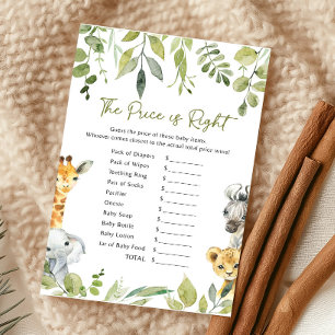 Papier Wild One Safari Baby shower Prix est le bon jeu