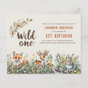 Papier Wild One Woodland Animaux 1er Anniversaire