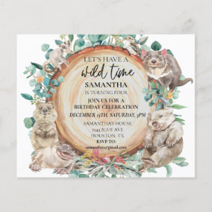 Papier Wild Time mignon Animaux australiens Anniversaire