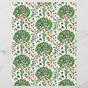 Papier William Morris Arbre de vie Motif, vert et multi