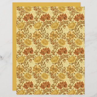 Papier William Morris Chrysanthemums, Or de la moutarde