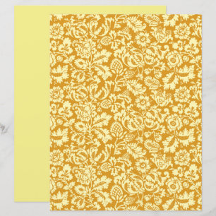 Papier William Morris Floral Damask, Jaune de moutarde