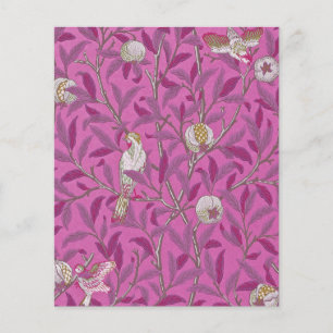 Papier William Morris, Hot Pink Birds et Pommegrenates
