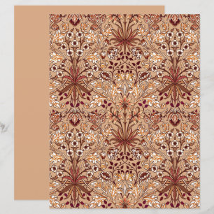 Papier William Morris Hyacinth Print, Brown et Beige
