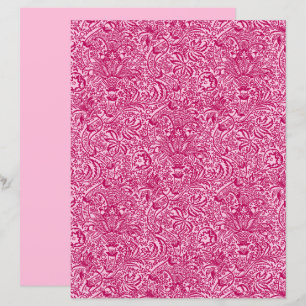 Papier William Morris Indian, Fuchsia et Pastel Pink