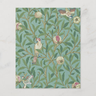 Papier William Morris, Oiseaux et Pommegrenates - Vert