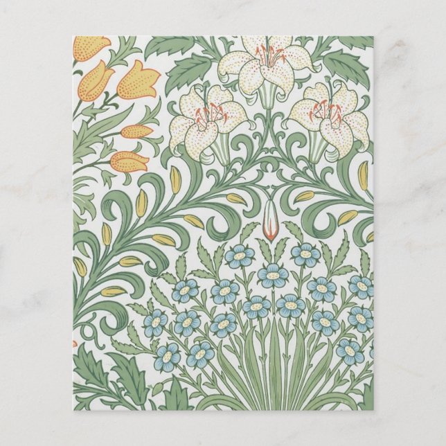 Papier William Morris - Tulipes & Lilies Motif Floral (Devant)