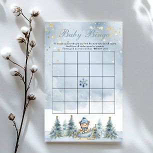 Papier Winter Bear Wonderland Boy Baby shower Bingo Jeu