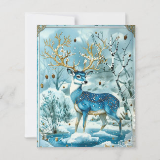 Papier Winter Blue Reindeer Scrapbook Paper