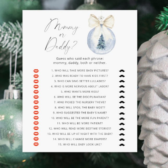 Papier Winter Mommy ou papa jeu de Baby shower (Créateur téléchargé)
