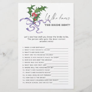 Papier Winter Qui connaît la mariée meilleur jeu