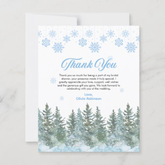 Papier Winter Snowflakes Bridal Shower Thank You Card