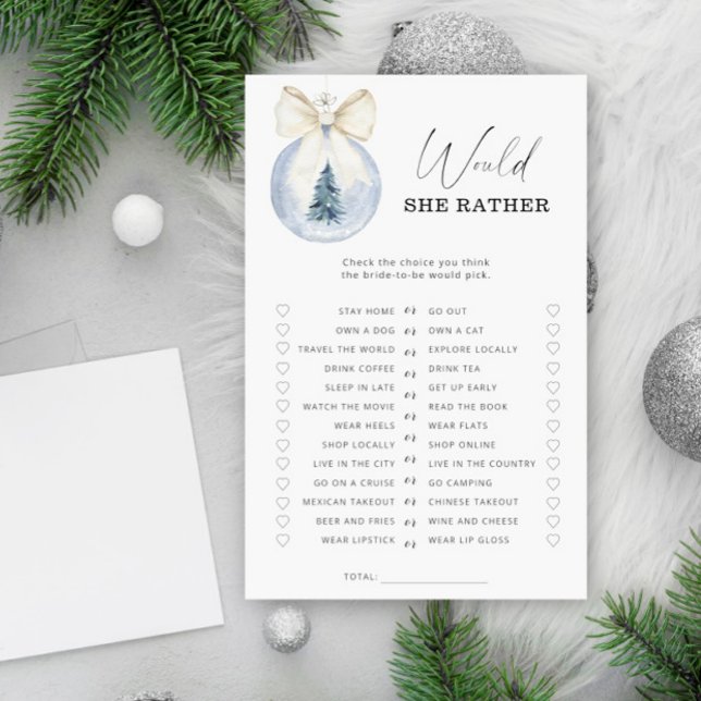 Papier Winter Voudrait-elle plutôt nuptiale douche jeu (Créateur téléchargé)