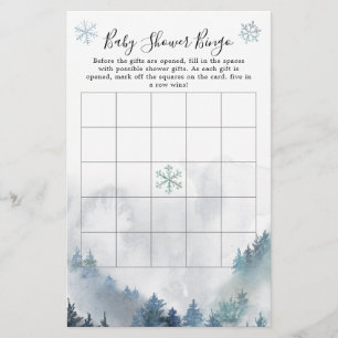 Papier Winter Wonderland Boy Baby shower Bingo Jeu
