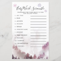 Winter Wonderland Pink Baby Word Scramble Jeu