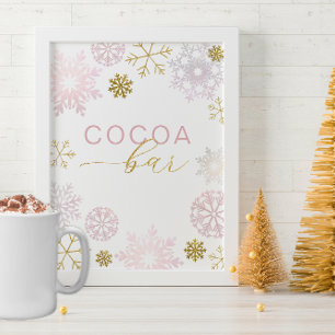 Papier Winter Wonderland Simple Cocoa Bar Sign - Rose