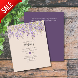 Papier Wisteria Floral Garden Lavender Mariage Peach