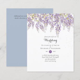 Papier Wisteria Floral Jardin Bleu Mariage Sage