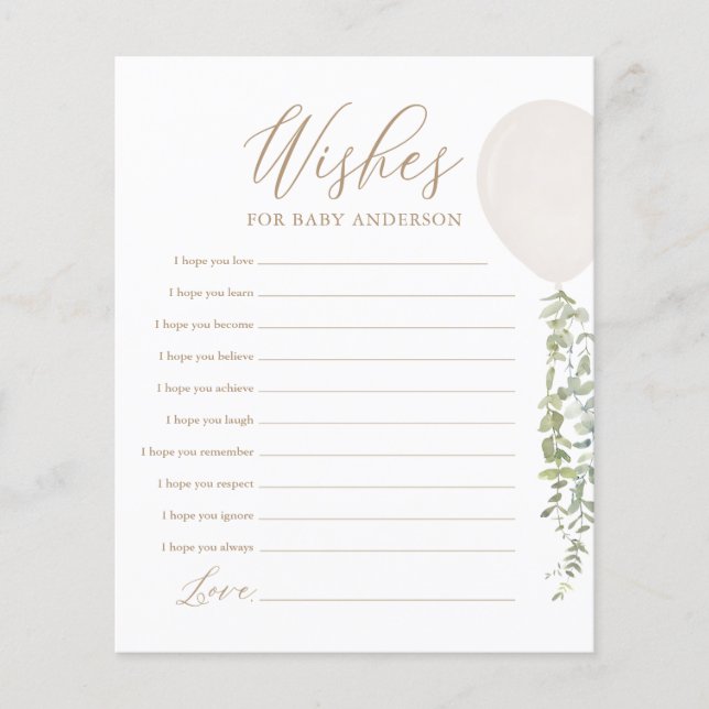 Papier Wives for Baby White Balloon Baby shower Jeu (Devant)