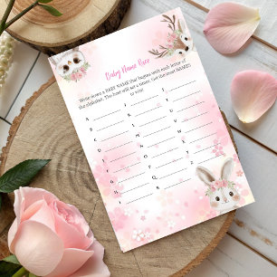 Papier Woodland Baby Girl Nom de la course Jeu