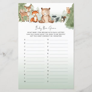Papier Woodland Baby shower Jeu Baby Items