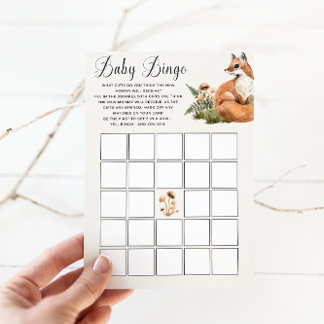 Papier Woodland Baby shower Jeu de Bingo
