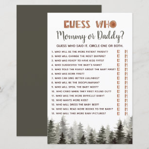 Papier Woodland "Devine Qui..." Jeu baby shower