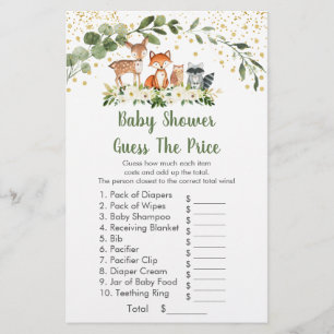 Papier Woodland Greenery Devine Le Jeu Baby shower Prix