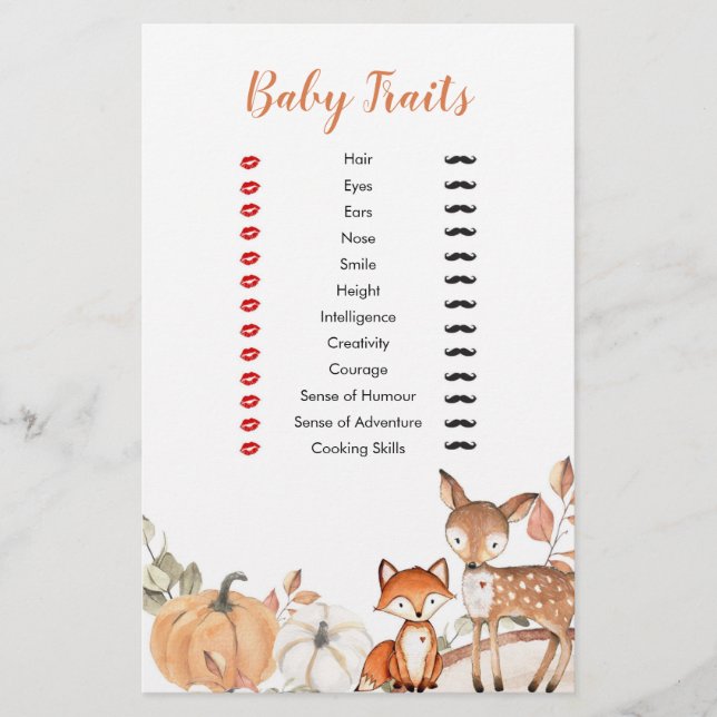 Papier Woodland Oh Boy Citrouille Baby Traits Jeux (Devant)