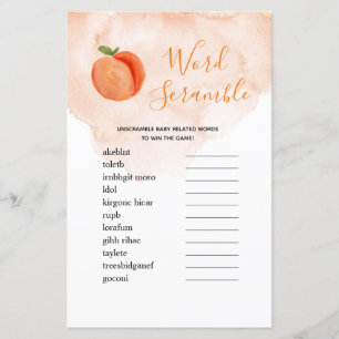Papier Word Scramble Jeu Sweet Little Peach